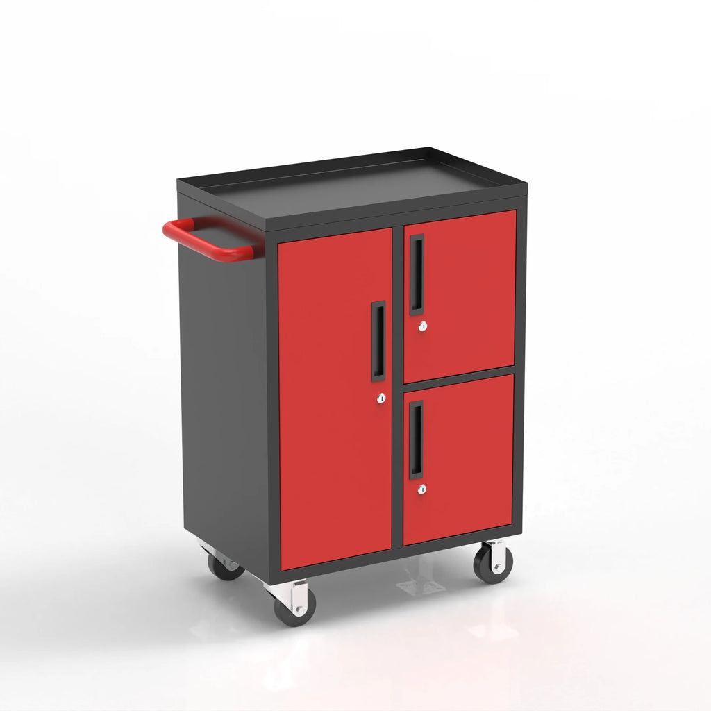 Modern Industrial Tool Cabinet with Keyed Lock and Adjustable Shelves for Tool Organization and Management