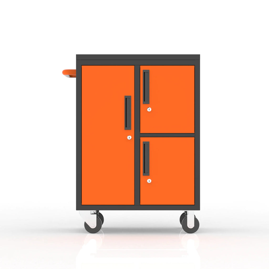 Modern Industrial Tool Cabinet with Keyed Lock and Adjustable Shelves for Tool Organization and Management