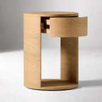 Claremont Round Bedside Table Made Of Mahogany Wood High Quality With 1 Drawer For Bedroom Furniture