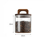 European-style sealed Jar Coffee Bean Storage Transparent Glass Kitchen Storage Food Multi-functional Storage Container with Lid
