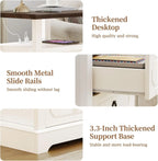 Modern Nightstand Bedside Table with 2 Drawers and Wooden Furniture Sofa Side Table with Open Shelf for Bedroom or Living Room