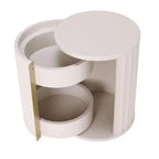 Lulu Bedroom Collection Left Side Nightstand Stylish Mahogany Wood Bedside Table with Elegant White Finish