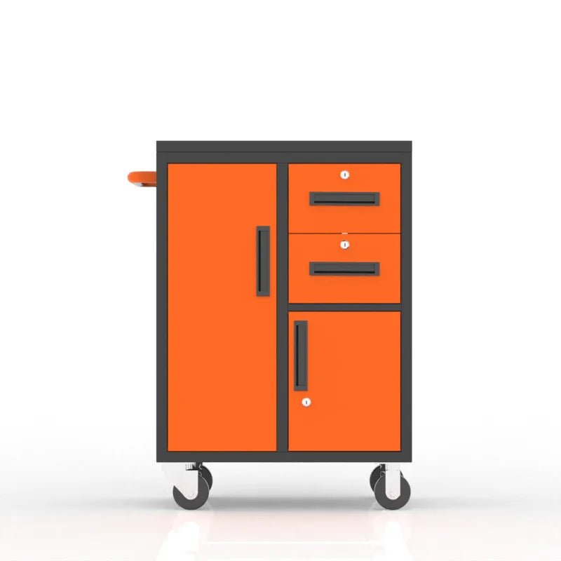 Multi-Purpose Movable Metal Storage Cabinet with 2 Doors and 2 Drawers for Tool and Garage Use