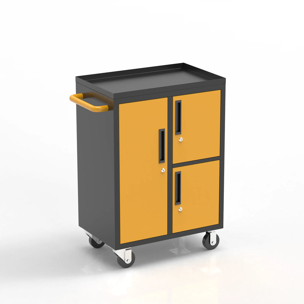 Modern Industrial Tool Cabinet with Keyed Lock and Adjustable Shelves for Tool Organization and Management