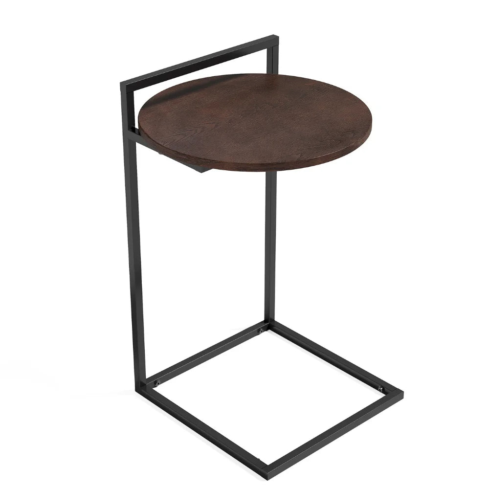 Zinus Modern Bedside Table Made of Metal High Quality with Dark Brown Color for Apartment Bedroom Use