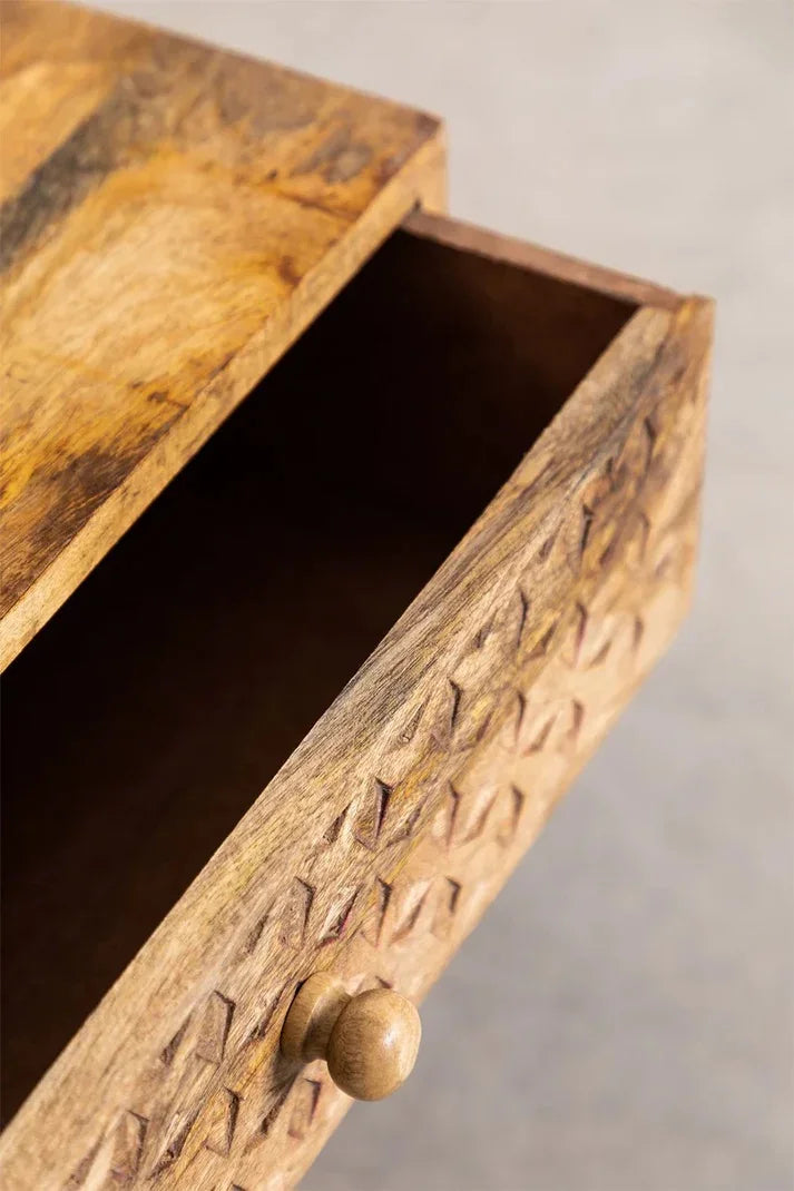 Flora Bedside Made Of Mahogany Wood High Quality With Natural Finishing For Bedroom Furniture