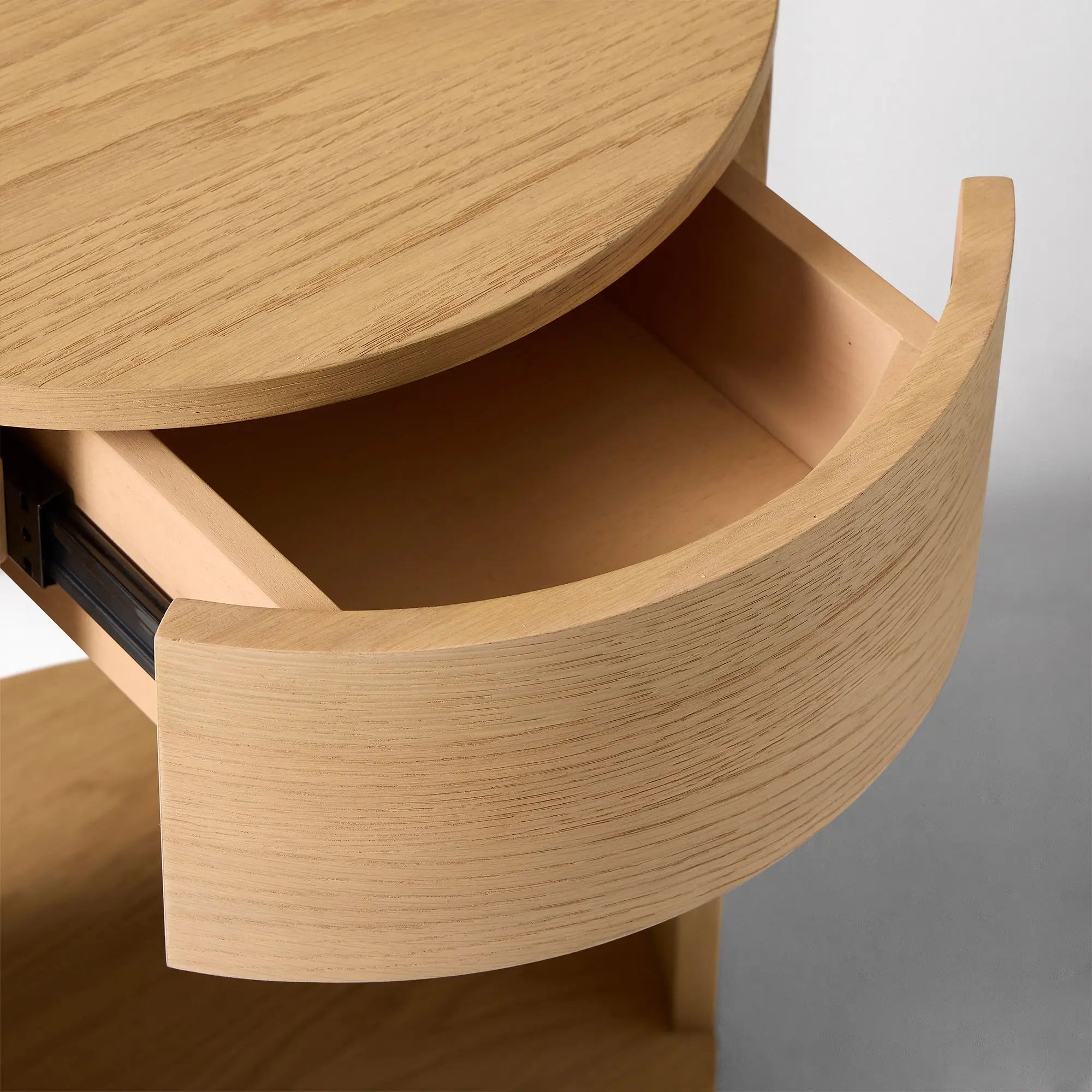 Claremont Round Bedside Table Made Of Mahogany Wood High Quality With 1 Drawer For Bedroom Furniture