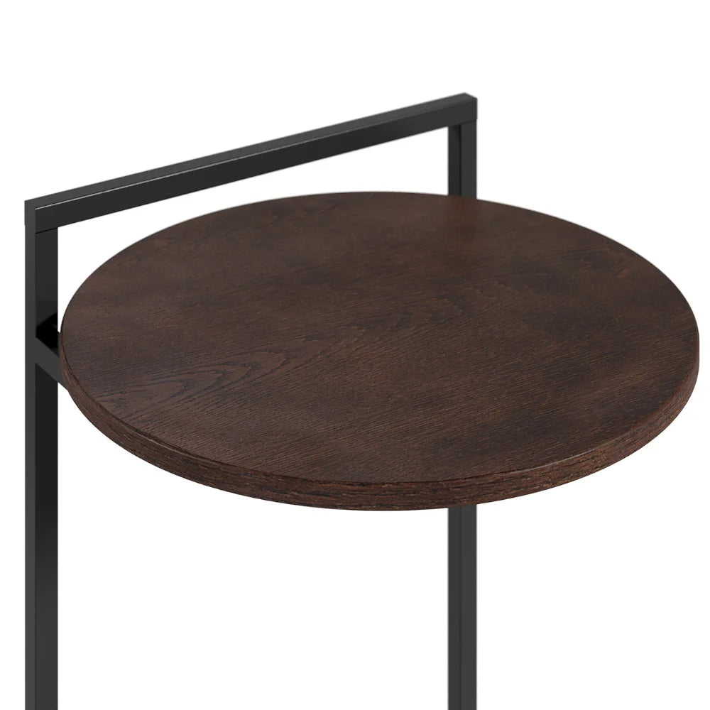 Zinus Modern Bedside Table Made of Metal High Quality with Dark Brown Color for Apartment Bedroom Use