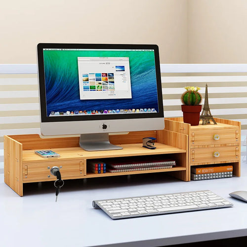 Custom Computer Monitor Riser Stand Base Office Supplies Desktop Storage Box Keyboard Organizer Rack Storage Holders
