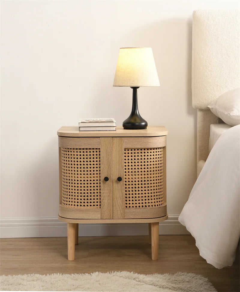 Modern Wooden Bedside Cabinet with Large Capacity Drawers for Easy Installation for Various Bedroom Storage Scenarios