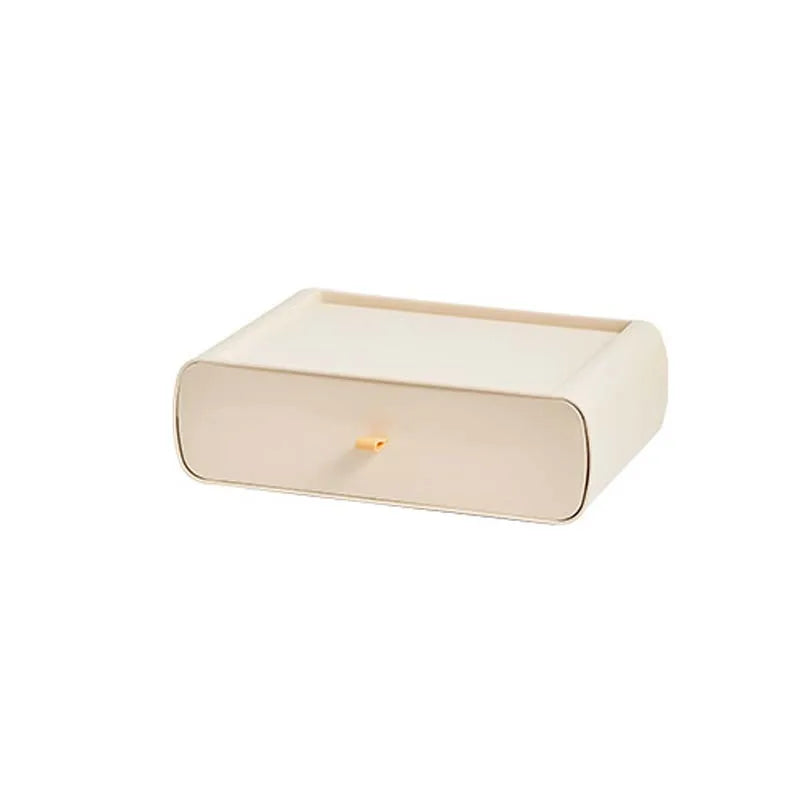 Modern Desk Organizer, Desktop Organizer with  Drawer Plastic Transparent Desktop Storage Box Organizer