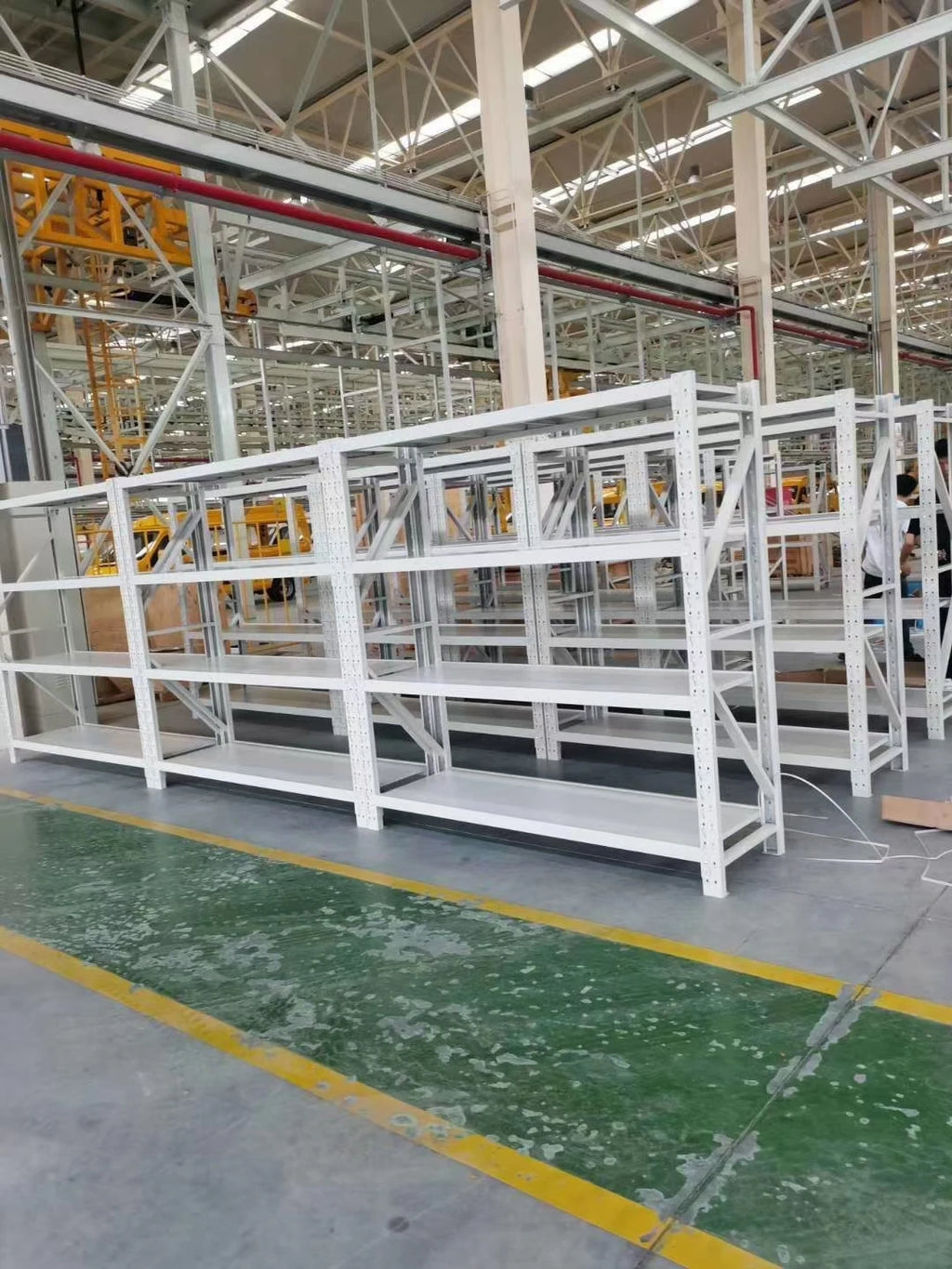 Morgie Stacking Racks Metal 4 Tier Shelves Racks Holders Storage Heavy Duty Boltless Racking Shelf for Industry Warehouse Garage