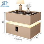 Chinese Professional Supplier Nordic Light Luxury Smart Bedside Table Nightstand Hotel Nightstands