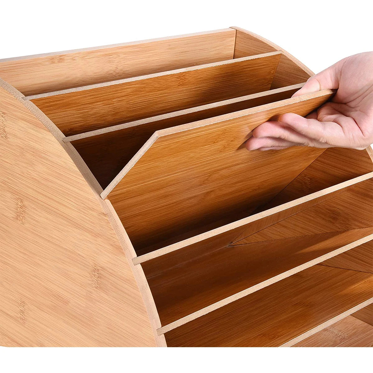 Natural Bamboo Wood Desk File Organizer Office Paper Sorter Desktop Document Storage Shelf Rack for Office Studyroom