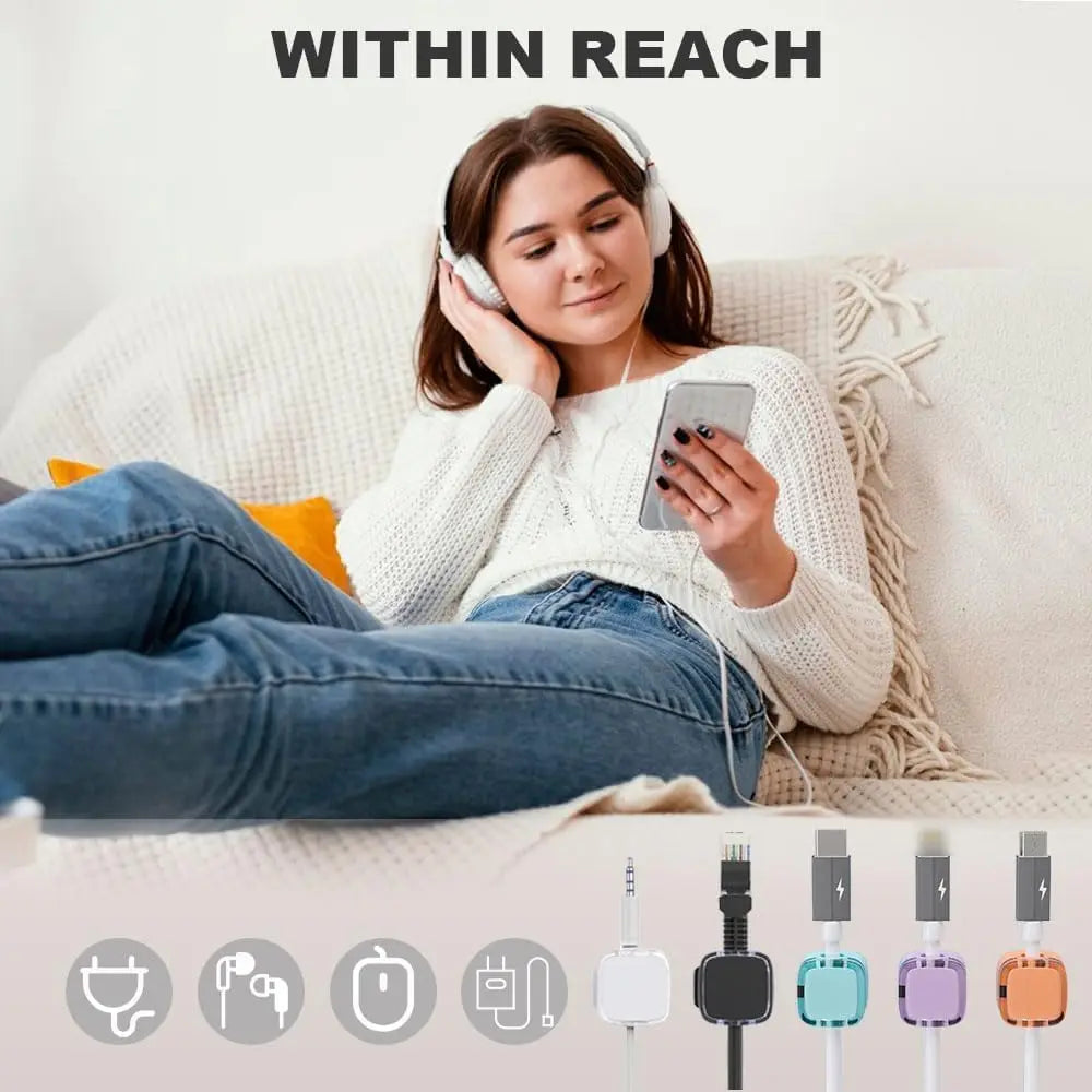 Magnetic Cable Clip Cable Holder Adhesive Wire Keeper Cord Cable Organizer Usb Charging Line Winder for Office Desktop Ome