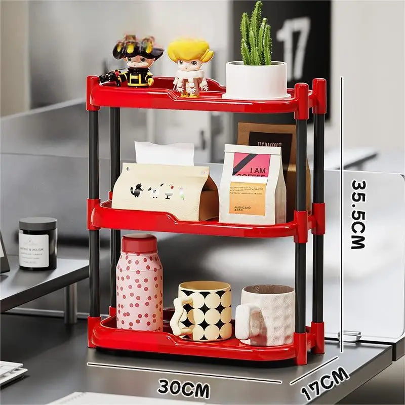 Wholesale Versatile Adjustable Desktop Multi-Layer Stackable Storage Rack Desk Stationery Cosmetics Stand for Living Room
