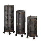 Modern Kitchen Storage Rack 5-Tier Metal Storage Tower Cart Organizer Rolling Wheels Removal Basket Fruit Vegetable Grocery
