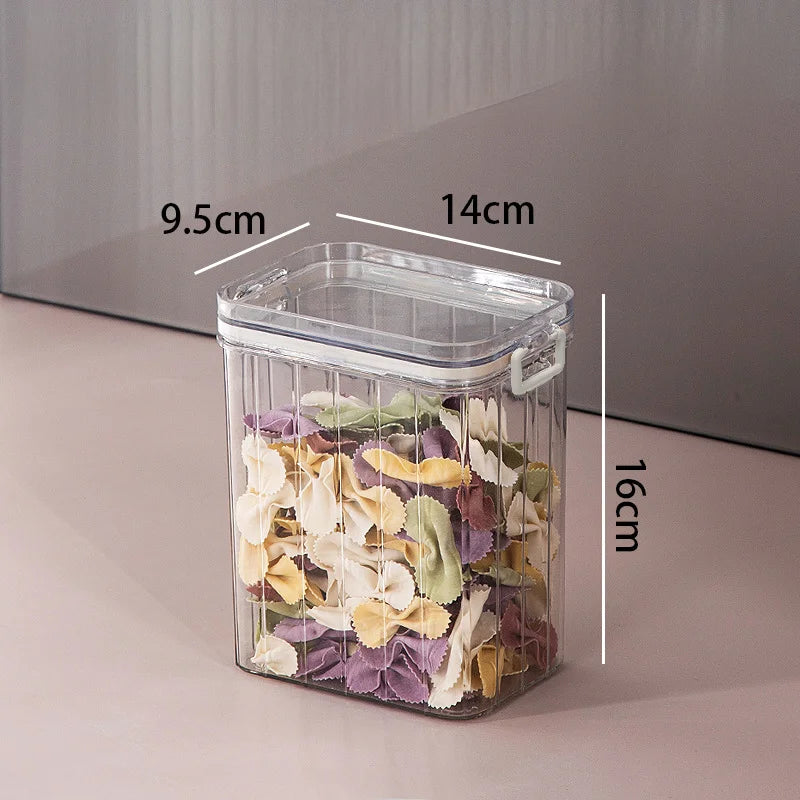 Transparent Injection Plastic Luxury Multifunction Storage Boxes High Aesthetic Fresh Keeping Jars Grains Cereals Kitchen