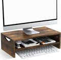 Monitor Stand Riser, 2 Tiers Laptop Computer Monitor Riser , Desktop Wooden Screen Monitor Stand Riser with Storage Organizer