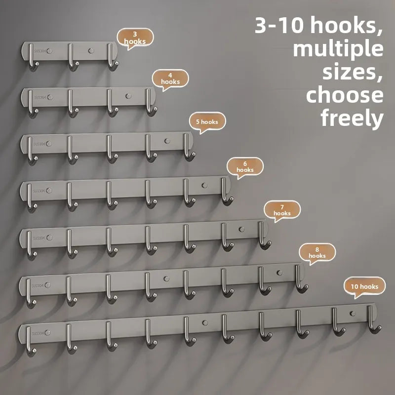 HUOLI Black 304 Stainless Steel Wall-Mounted Hooks - Modern Bathroom & Kitchen Storage, Hotel Bathroom Accessories Low Price