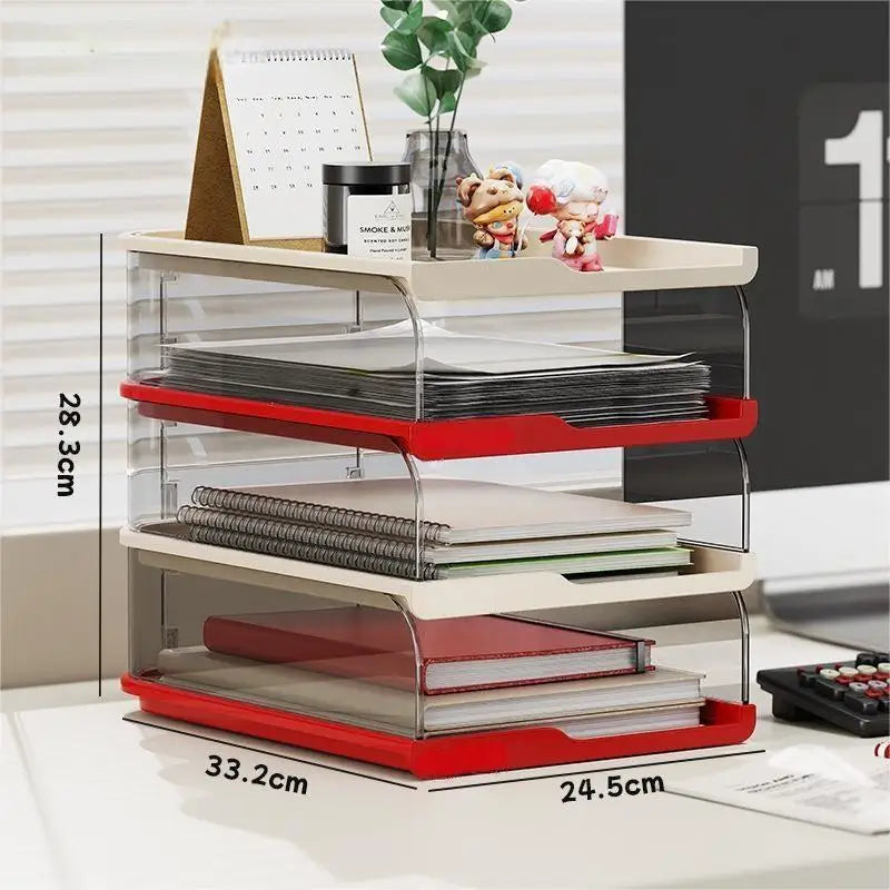 Modern Convenient Multifunctional Office Desk Stationery and Book Storage Rack Desktop File Storage Box