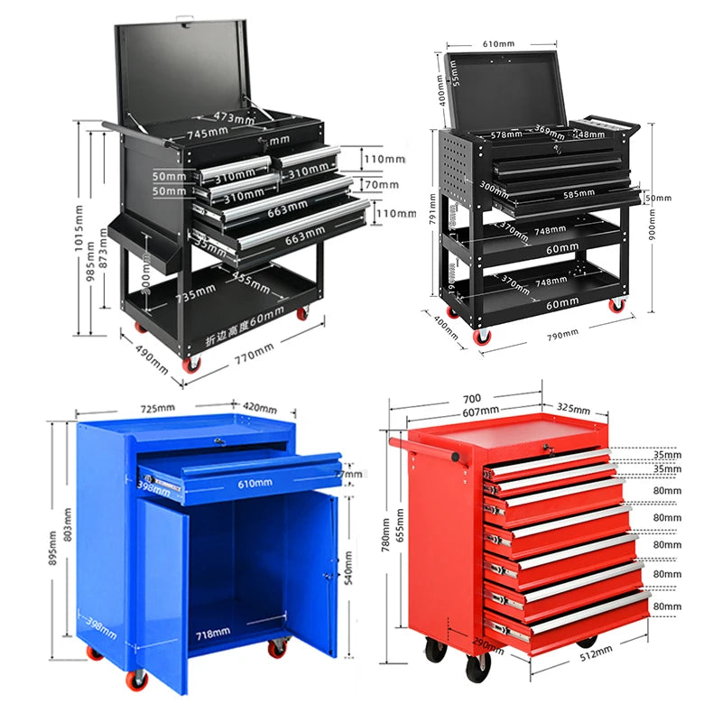 Quality Choice 5-Drawer Rolling Tool Cabinet Stainless Steel Mechanic Tool Box for Workshops Durable Metal Tool Trolley