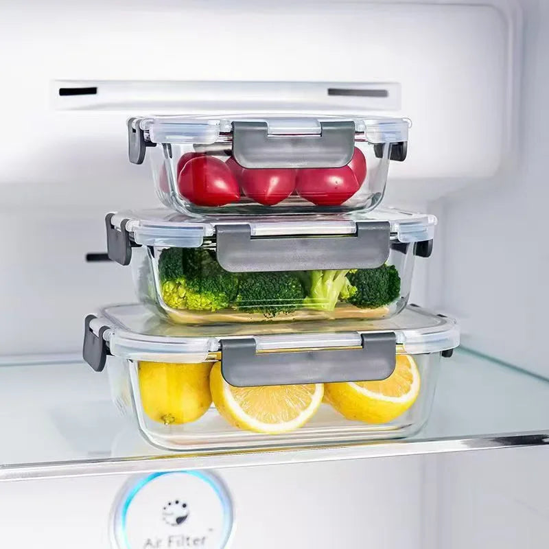 High Borosilicate Glass Baking Dish Glass Preservation Bowl Microwave Compartments Lunch Box Food Storage Container