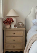 Modern Luxury Solid Wood Japanese/Northern European Bedside Nightstand Multi-Drawer Eco-Friendly Durable Adjustable Storage Oak