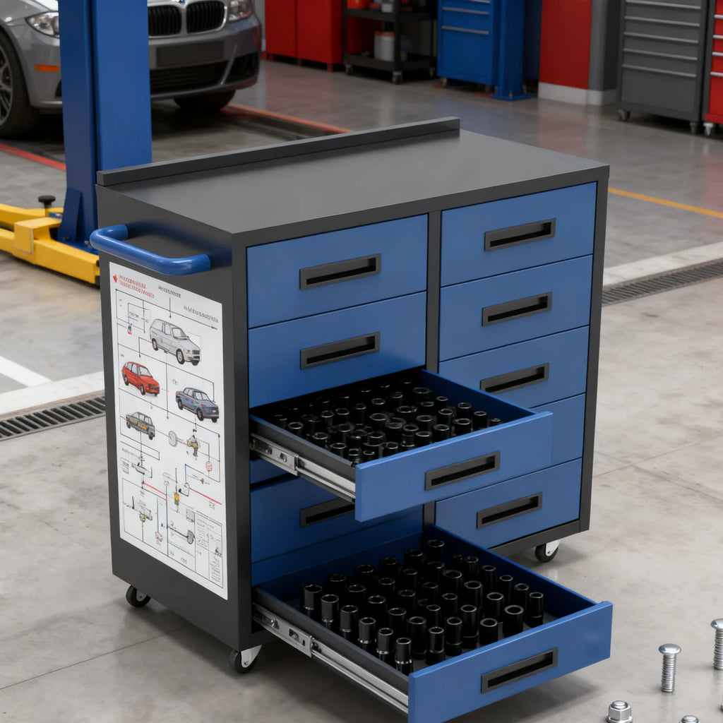 Customizable 10-Drawer Tool Cabinet with OEM Support Mobile Storage Solution