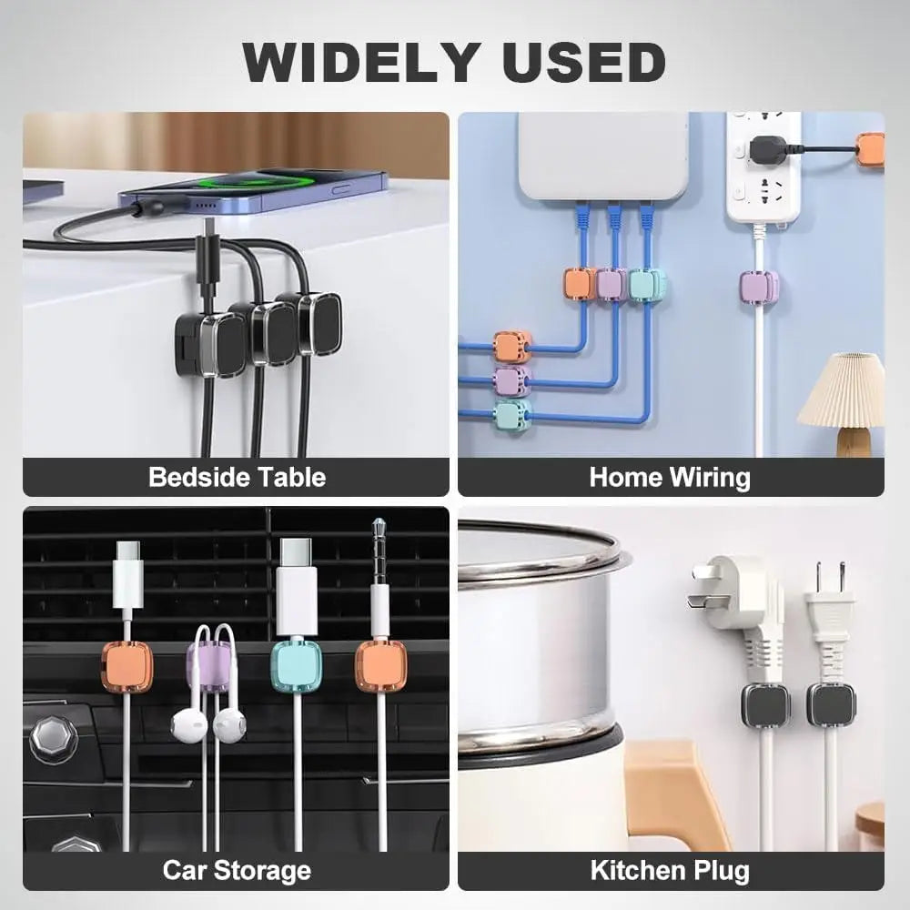 Magnetic Cable Clip Cable Holder Adhesive Wire Keeper Cord Cable Organizer Usb Charging Line Winder for Office Desktop Ome