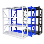 Morgie Stacking Racks Metal 4 Tier Shelves Racks Holders Storage Heavy Duty Boltless Racking Shelf for Industry Warehouse Garage