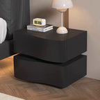 Latest Cream Smart Floating Nightstand with Sensor LED Light Modern Lamp Luxury Bedside Cabinet 2 Drawers Bedroom Furniture