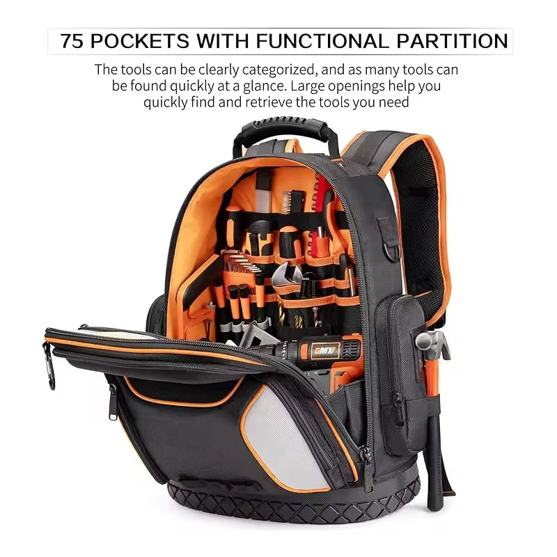 Custom Logo High Quality 1680D Mold Storage Organizer Garden Work Canvas Heavy Duty Electrician Tool Bag for Storing Tool Bag