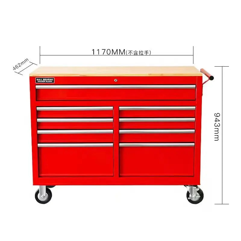 Wholesale Garage Storage Workbench 9 Drawers Tool Box Portable Workshop Storage Cabinet Metal Tool Chest with Wheel