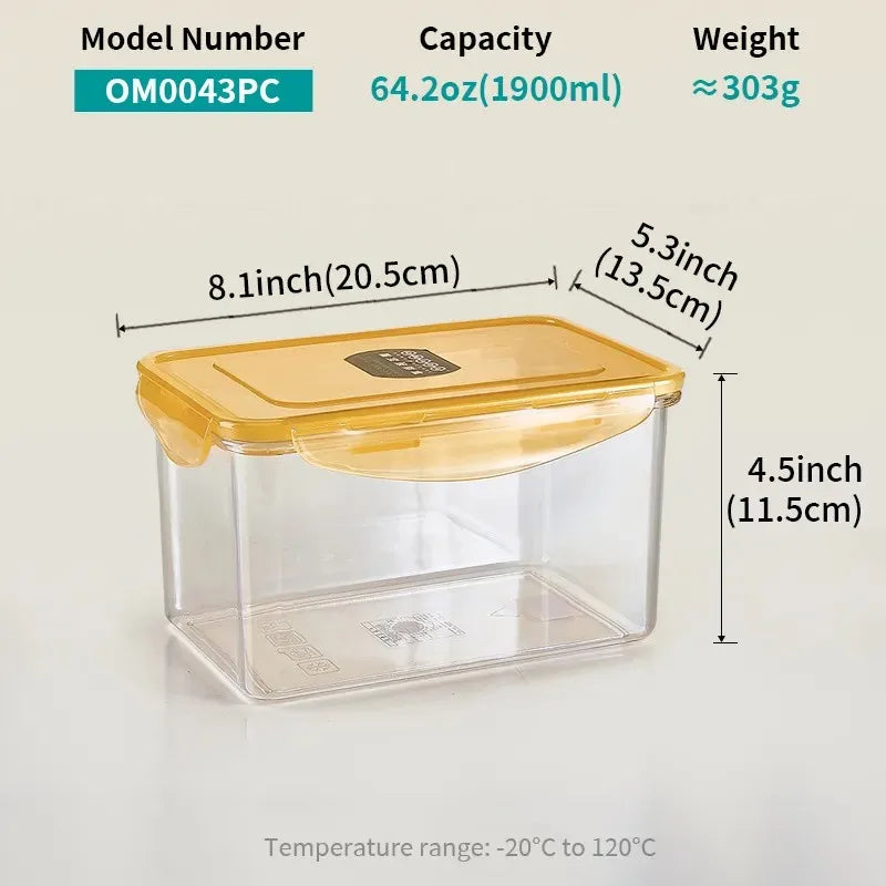 Factory Wholesale Plastic Airtight Food Storage Containers Kitchen Accessories Food Preservation Jars Fresh Keeping sealed Box