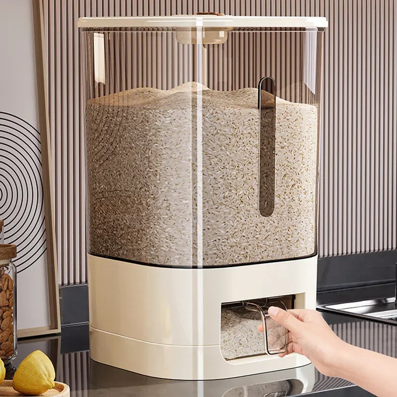 6.5kg Kitchen Rice Dispenser Modern Rice Storage Container Kitchen Automatic Cereal Dispenser Kitchen Rice Box With Cup