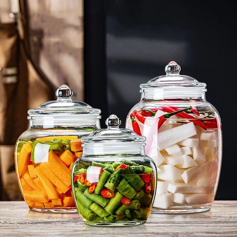 Wholesale Modern Design Glass Food Storage Jar with Lid Big Size Kitchen Glass Food Jars