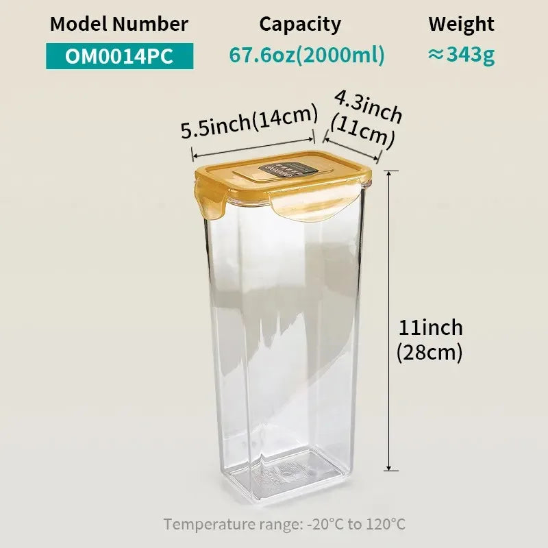 Factory Wholesale Plastic Airtight Food Storage Containers Kitchen Accessories Food Preservation Jars Fresh Keeping sealed Box