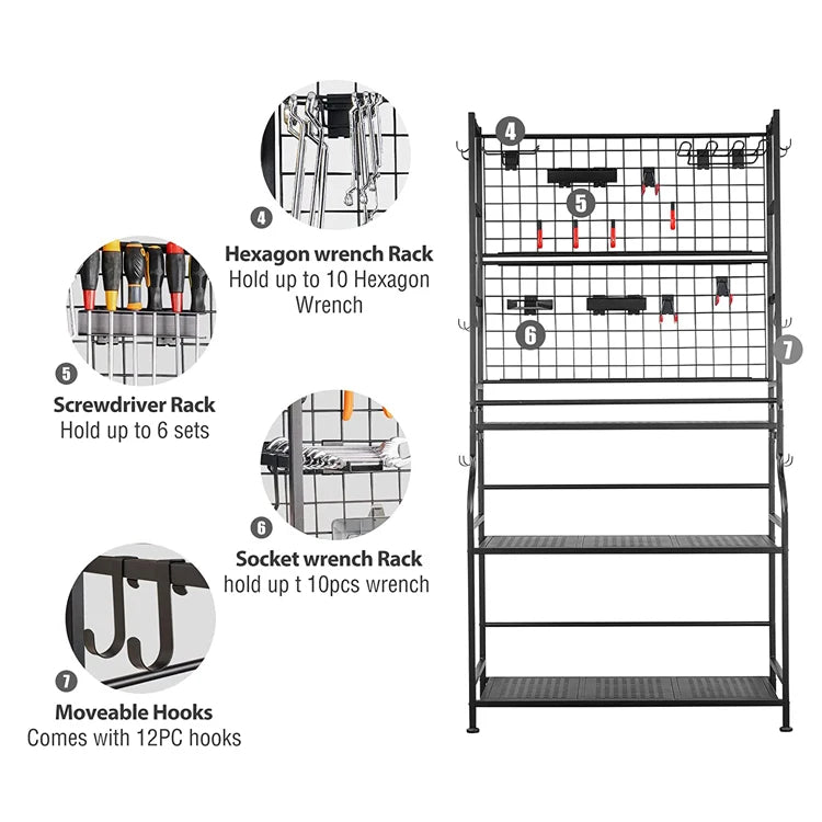 Tool Storage Organizer,Heavy Duty Tool Holder for Power Tool, Drill, Screwdriver, Wrench for Toolbox Garage Workshop Shed