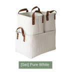 Girida Modern Rectangular Corduroy Multifunction Storage Basket with Handle Portable Desktop & Clothing Storage Set