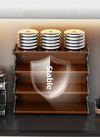 Desktop Four-tier Storage Rack for Tableware High-end Luxury Cup Holder with Multifunctional Design