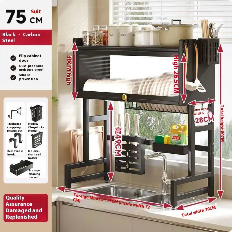 Kitchen Storage Rack Sinkescurridor De Platos Iron Storage Holders & Racks Countertop Pool Cupboard Multi-functional Metal