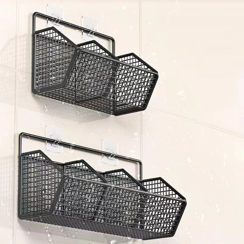Wall Mounted Storage Rack Onion GingerCondiments Spice Kitchen Shelf Vegetable Fruit Basket Kitchen Wall Storage Solutions