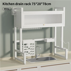 Over the Sink Dish Drying Rack Dish Drainer Racks with Dust-proof Cabinet Door Space-Saving Kitchen Organizer for Dishes