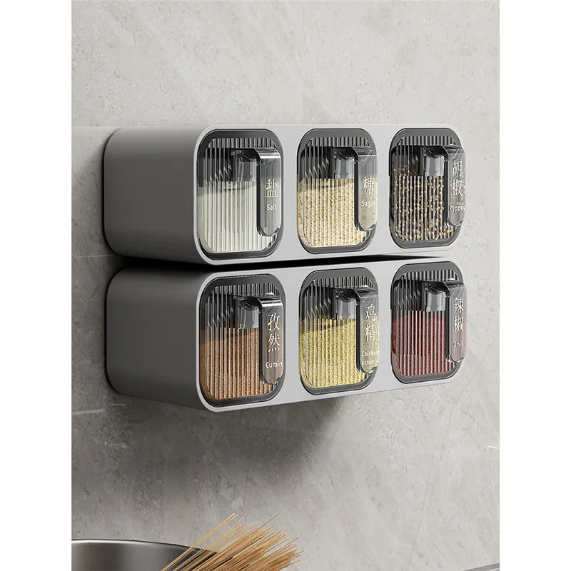 Chaozhou Wall Mounted Spice Jar Stackable Flip Top Airtight Kitchen Storage M Size Freshness Preservation