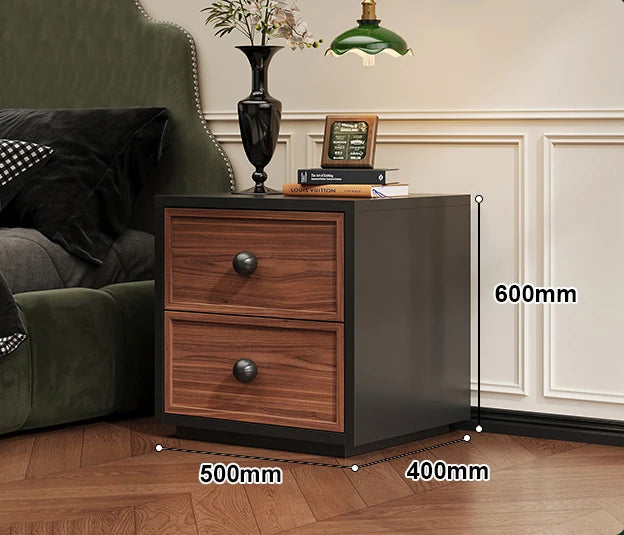 Luxury Steel Bedside Table with LED Light and Wireless Charging Modern Nightstand with Drawer for Apartment Bedroom