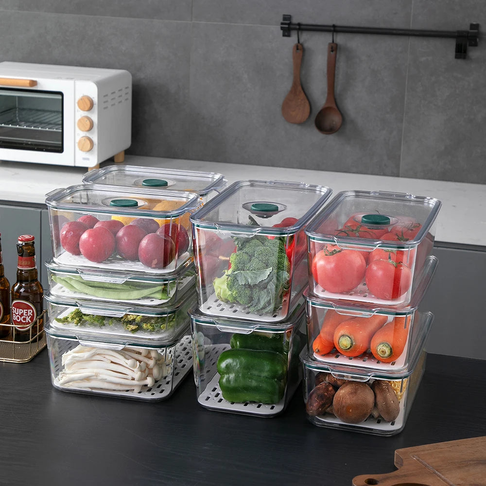 Cheap Transparent Lockable Plastic Food Kitchen Fridge Storage Box