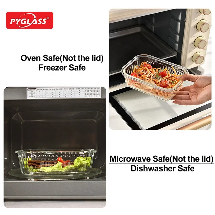 For Kitchen Accessories High Borosilicate Glass Food Storage Containers With Remove Lid, Safe Lunch Box Set of 12