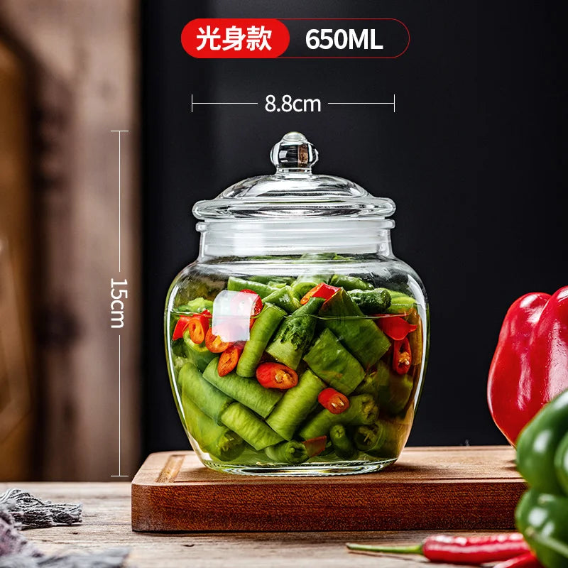 Wholesale Modern Design Glass Food Storage Jar with Lid Big Size Kitchen Glass Food Jars