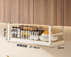 Metal Kitchen Organizer Cabinet Hanging Storage Rack Under Shelf Storage Basket Retractable Rack Under the Cabinet
